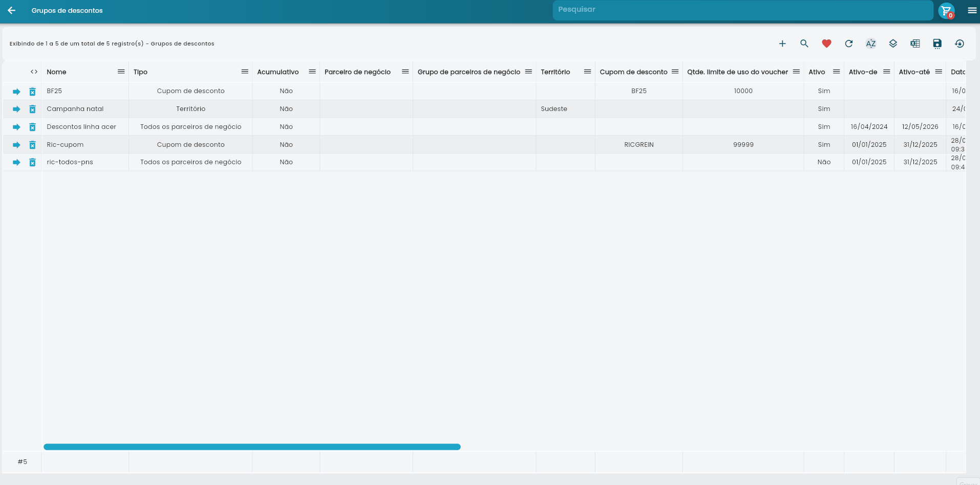 Exemplo de criação de uma campanha
