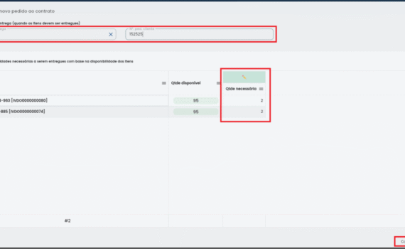 Adicionando Itens ao Pedido Filho