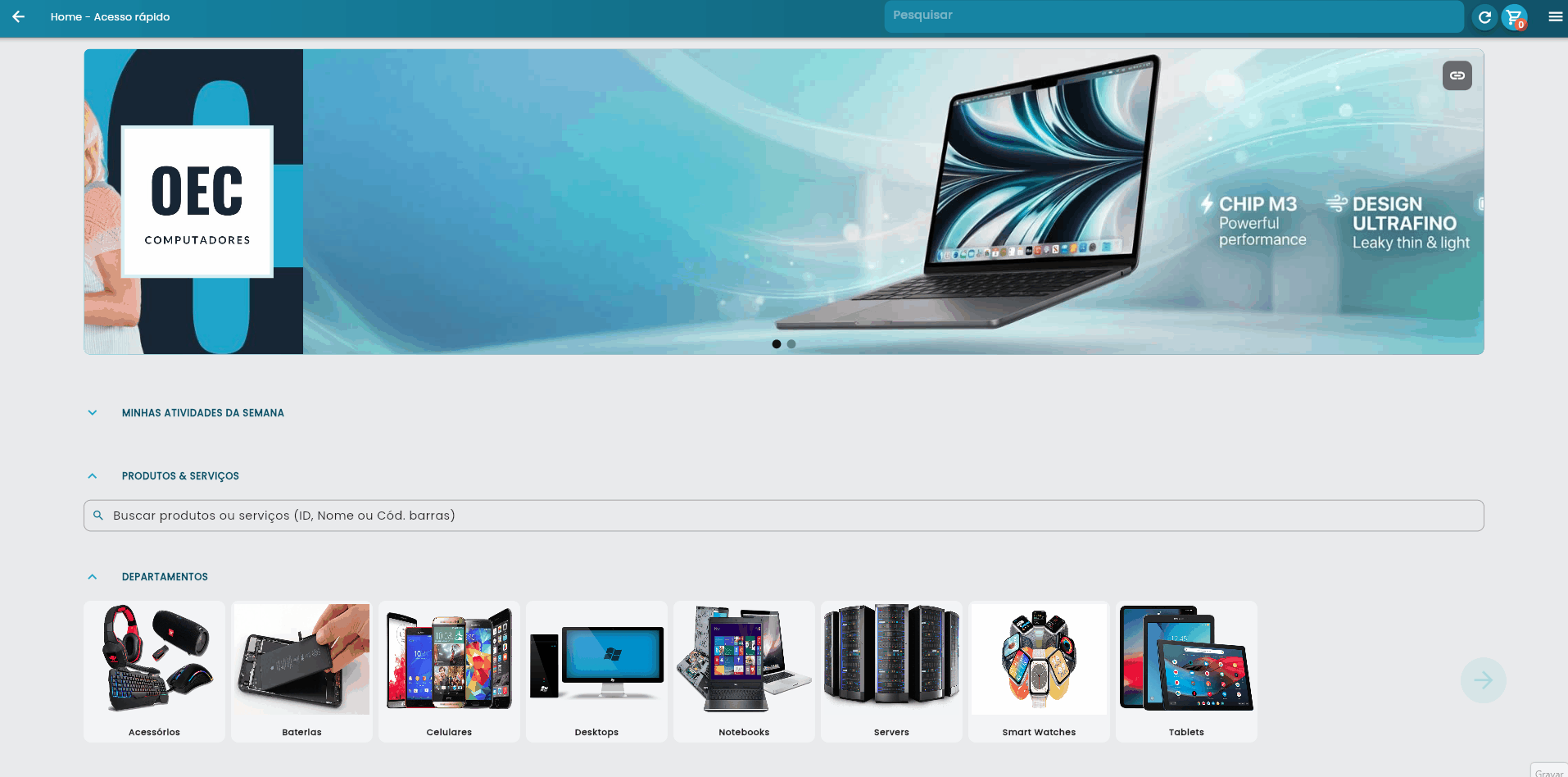 Demonstração de usuário incluindo pedido aprovado