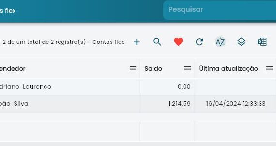 Lista de Contas Flex