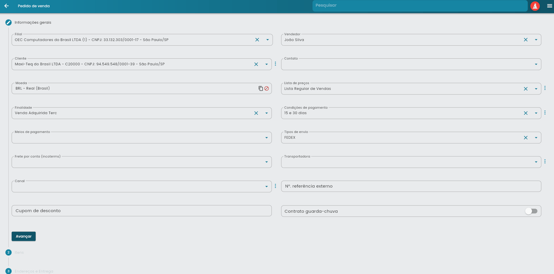 Processo de aplicação de desconto flex durante uma venda