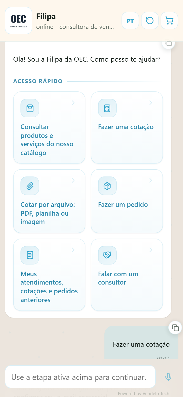 Formulário de e-mail comercial no celular