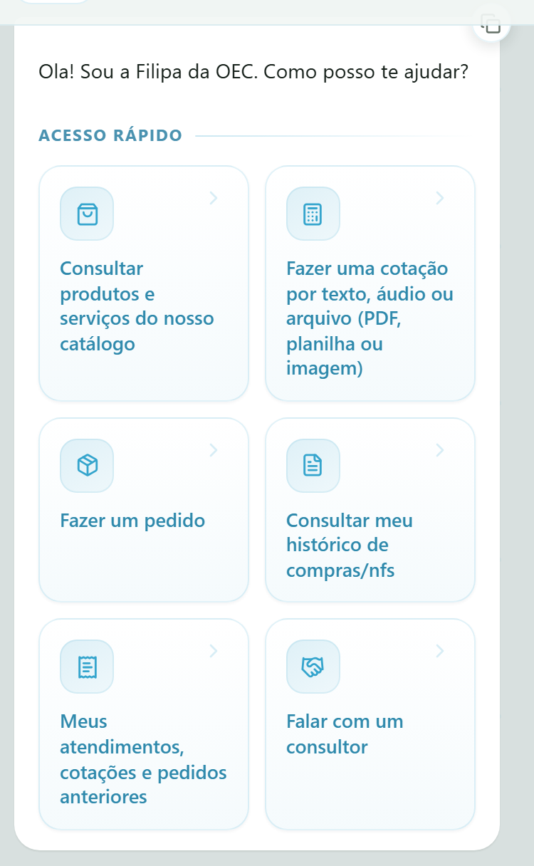 A cor da marca no fundo, no celular, onde a área de conversa é quase a tela inteira
