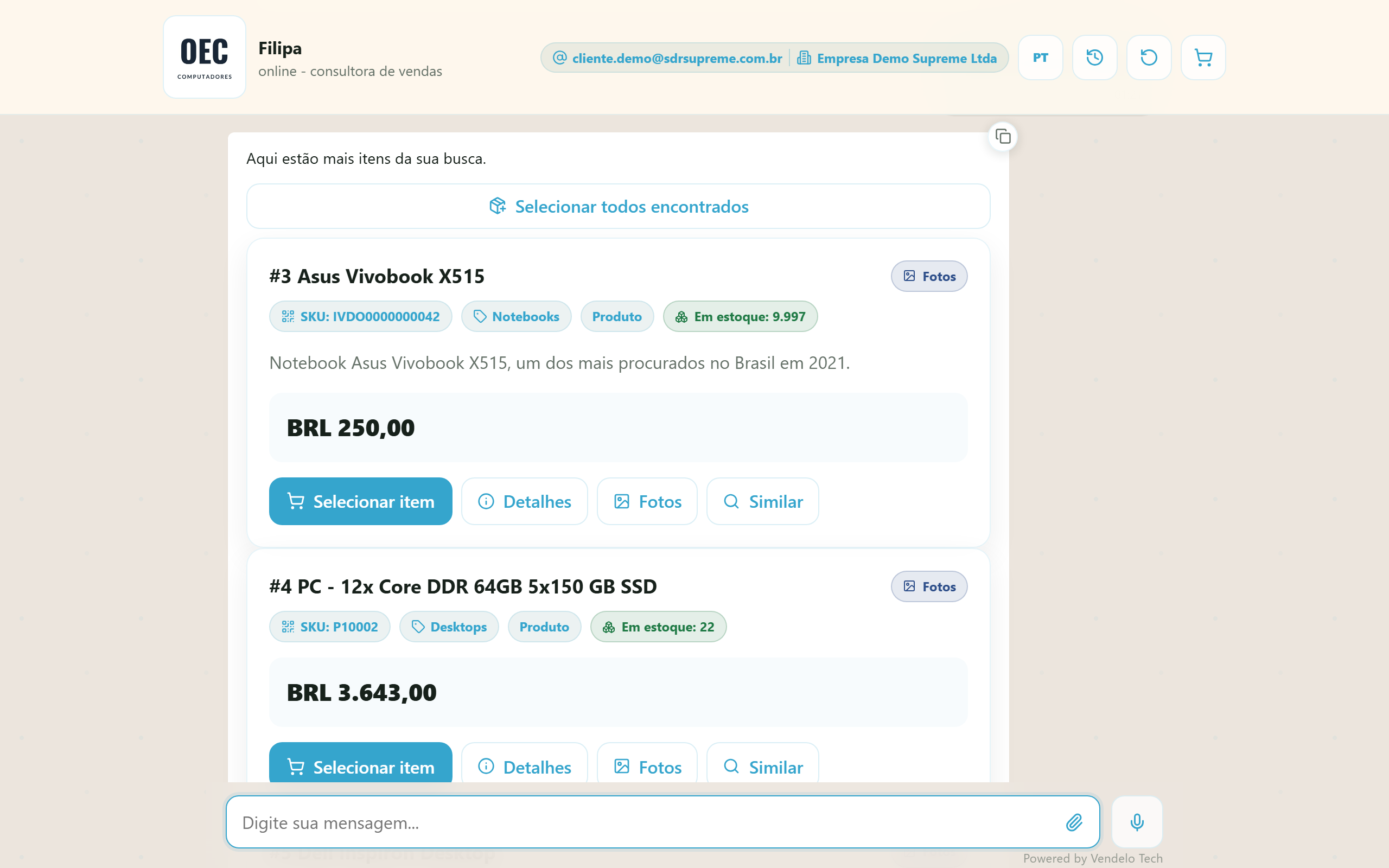 Segundo lote de resultados carregado pelo botão Exibir mais (desktop)