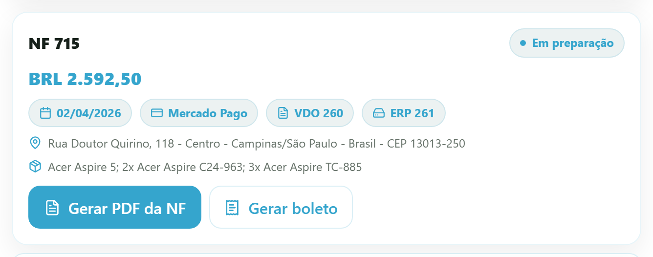 Segundo bloco de notas trazido pelo botão Exibir mais — cada clique busca no histórico real (desktop)